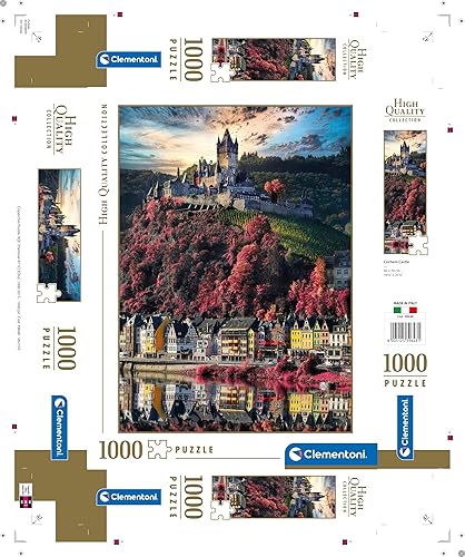 Miniatura 6 de Clementoni 39648 El Castillo de 1000 piezas Colección Cochem, 1000 piezas, fabricado en Italia, rompecabezas para adultos, multicolor, mediano