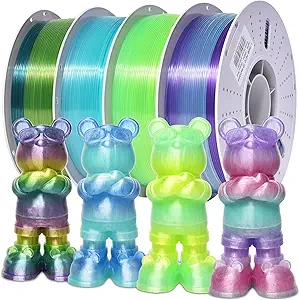 PINBALL PETG 3D Printer Filament 1.75mm High Precision Durable Moisture-Proof Strong Filament Mith Better Flow Dimensional Accuracy +/- 0.02mm 4 Kilograms Glass Blue， Lime， Dreamland， Liuli Red