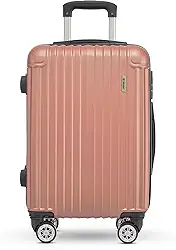 Mala de Viagem Holysun, Rígida, 4 Rodas Giratórias (Rosa, Pequeno)