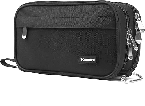 Miniatura 7 de Estuche para lápices de gran capacidad, estuche de almacenamiento grande para rotuladores, bolsa duradera de 3 compartimentos, organizador de