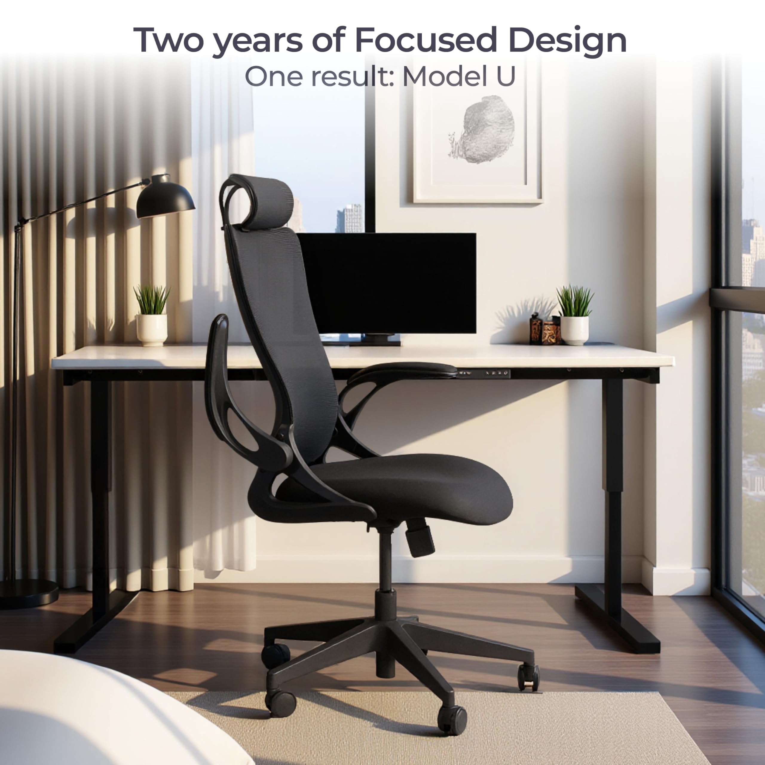 Tervo Model U Folding Office Chair For Small Spaces Ergonomic