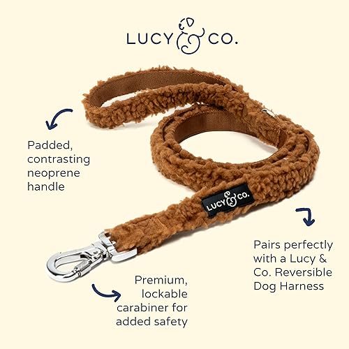 Miniatura 2 de Lucy & Co. Correa para perro de 5 pies, el mejor diseñador de correas para perros, suministros de accesorios para cachorros (tamaño pequeño, marrón
