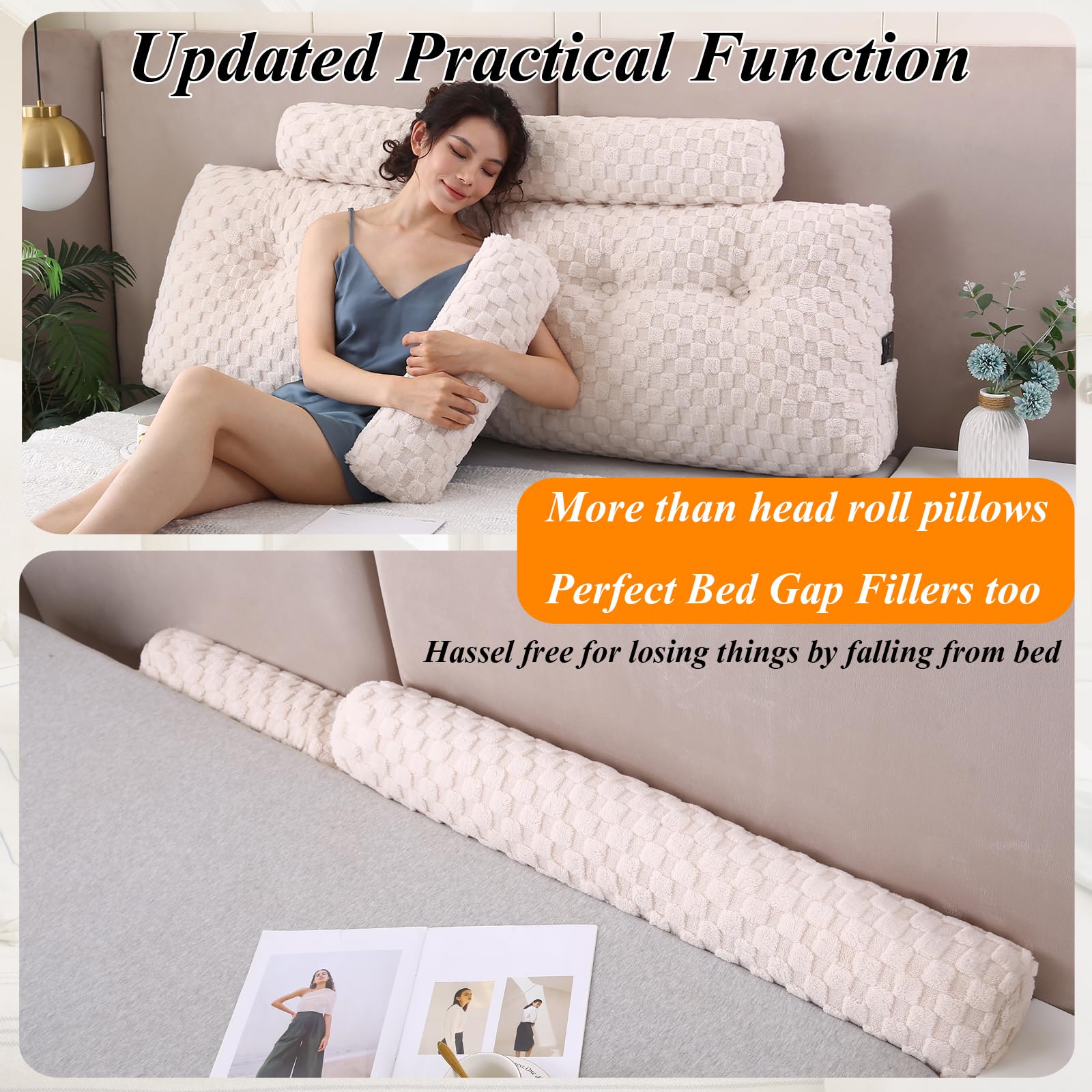 Cuscino Testiera A Cuneo Gpround - Con Cuscino Collo Per Lettura A Letto