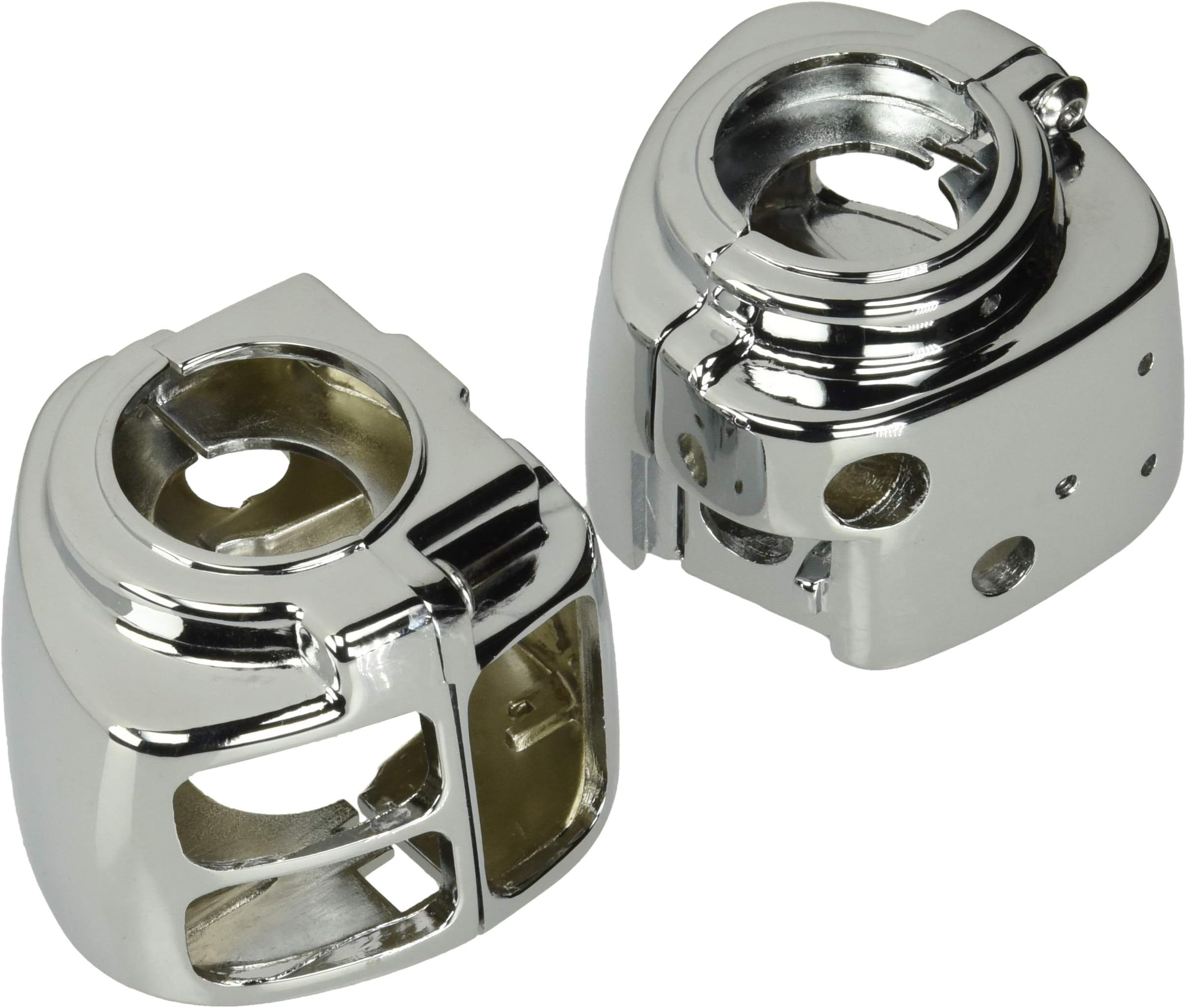 Krator CSH010 Switch Control House (Harley Davidson Chrome Switch Housings Sportster/Dyna/Softail/V-Rod 1996-2012) Cruiser Bobber Chopper Chrome)