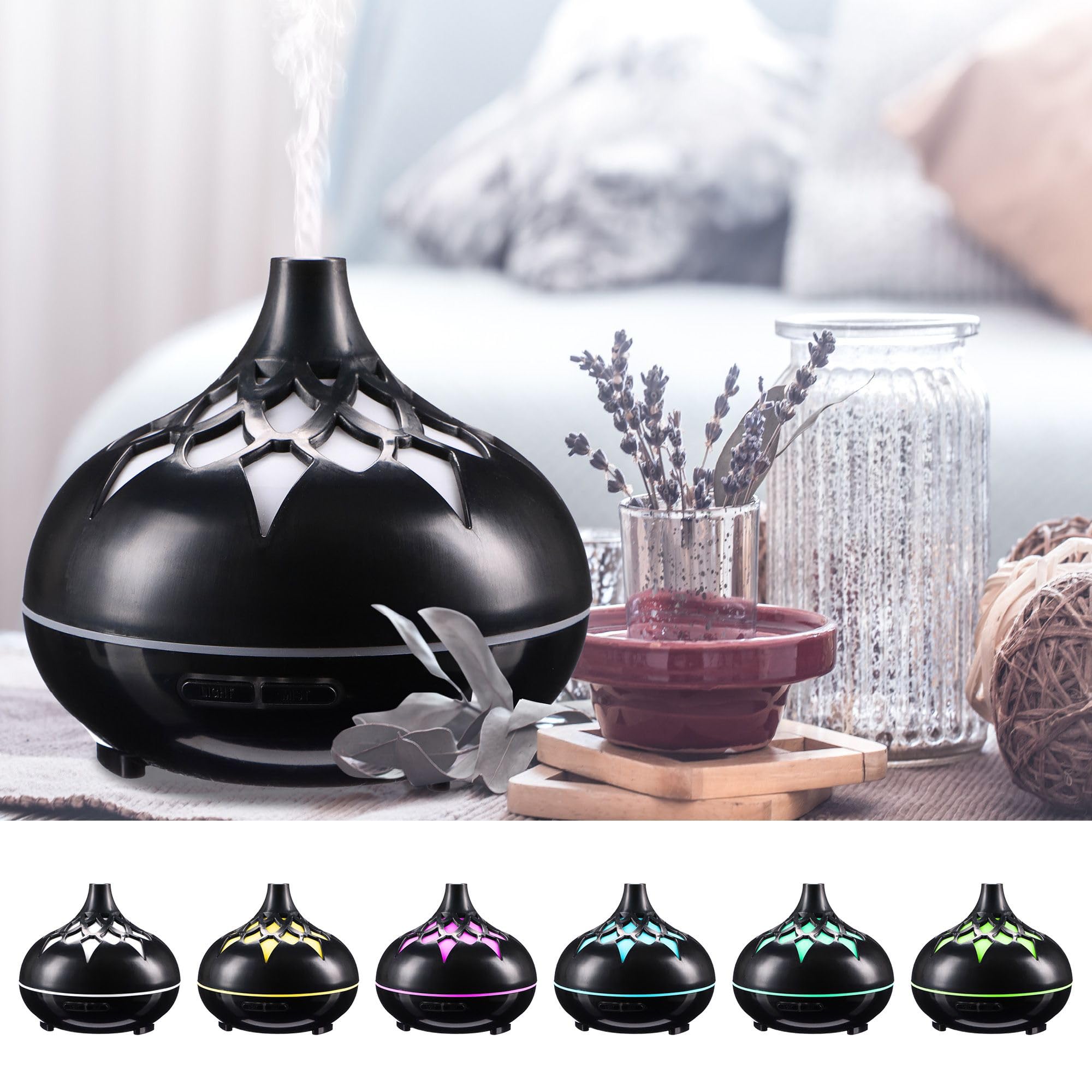 Diffuseur d'arômes Palm Noir Brillant 500ml