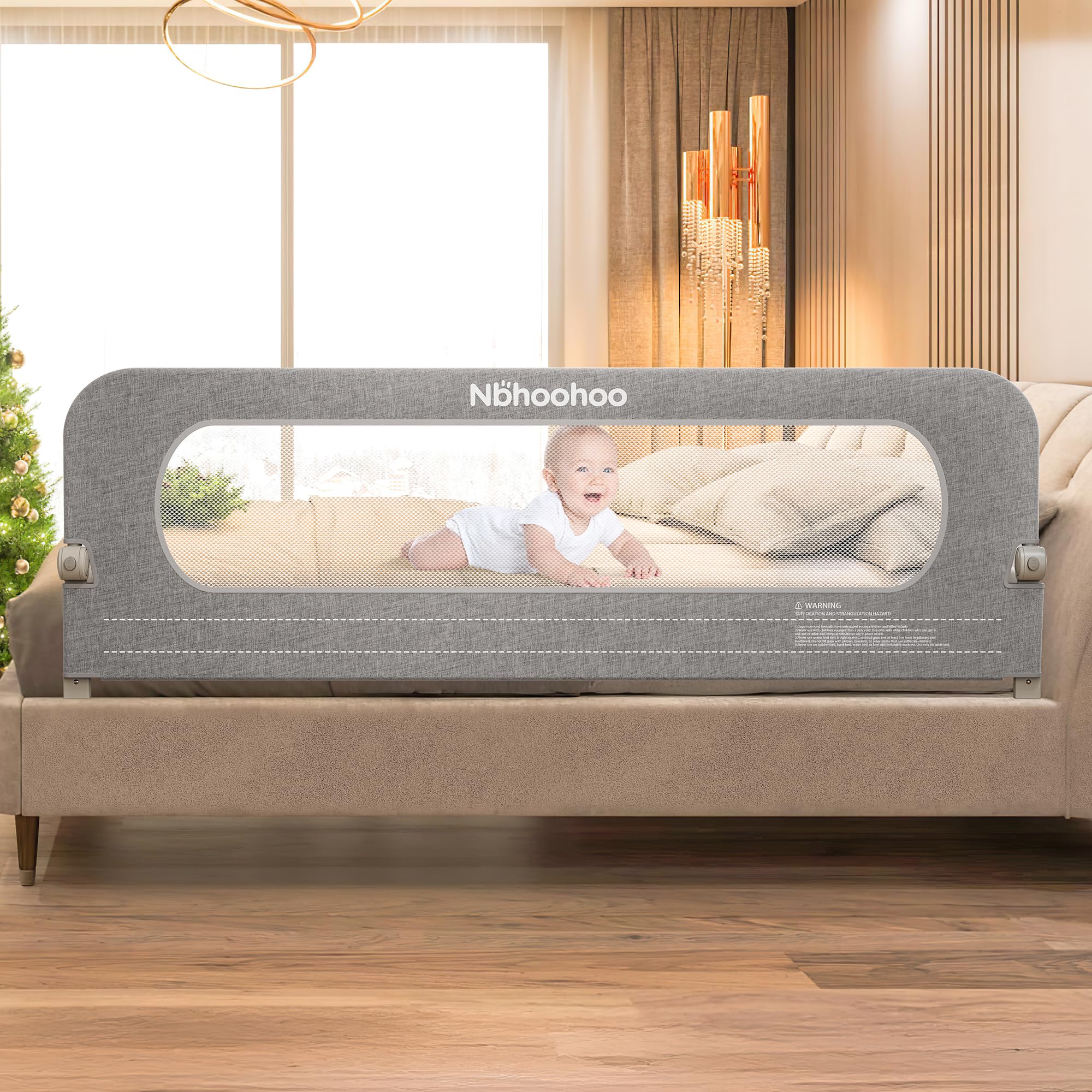 Photo 1 of NBHOOHOO Bed Rail for Toddlers – 71 Inch Extra Long Toddler Bed Rail, Swing Down Bed Guard for Queen King Full Twin Size Beds, Foldable Baby Bed Rail with Safety Lock, No-Tool Install (Gray, 71 inch)