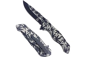 Falcon 8" Marijuana Leaf Engraved Blade Navaja Knife