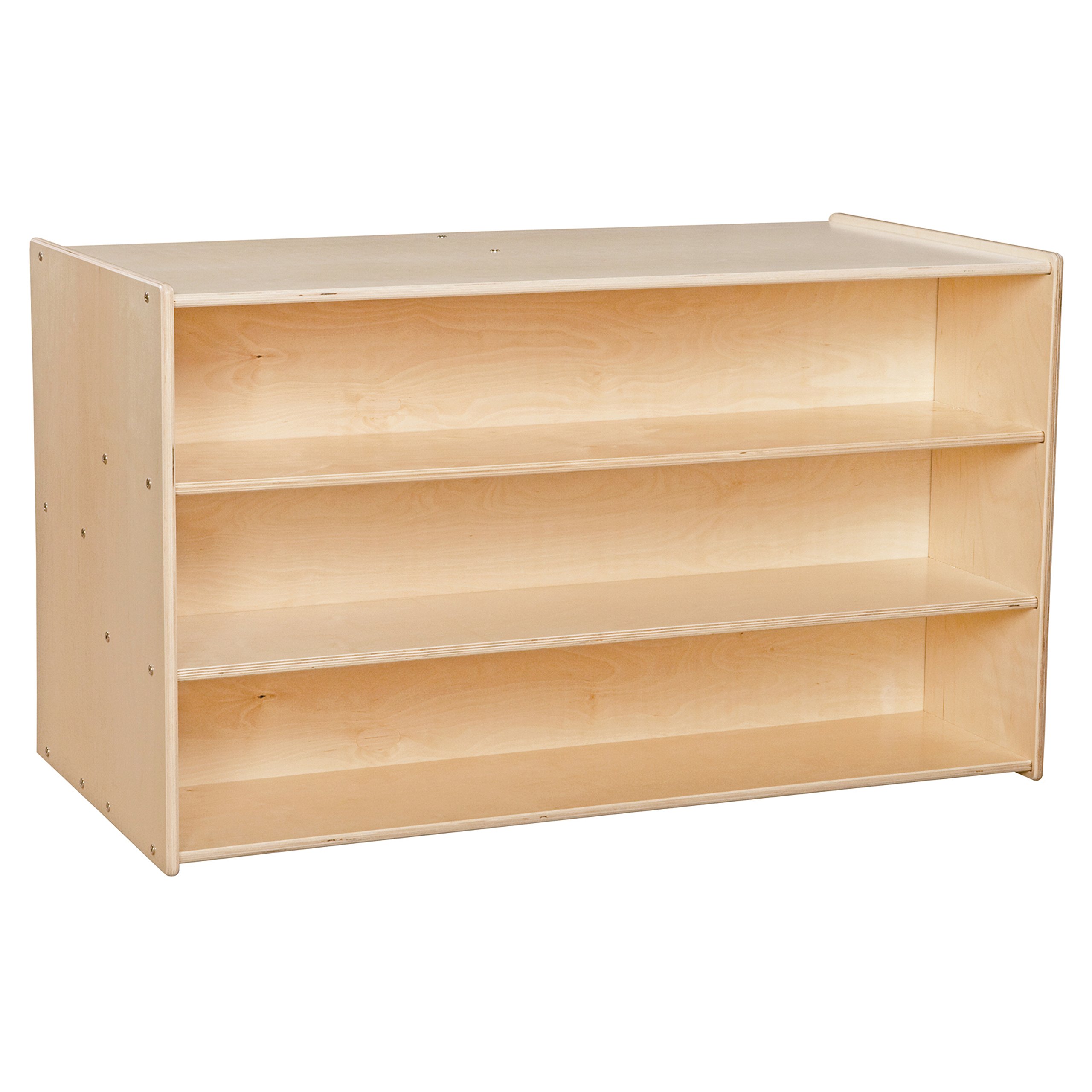 12-Cube Kids Locker Shelf With Orange Bins - Hardwood Montessori Organizer For Daycare, Classroom, Home
