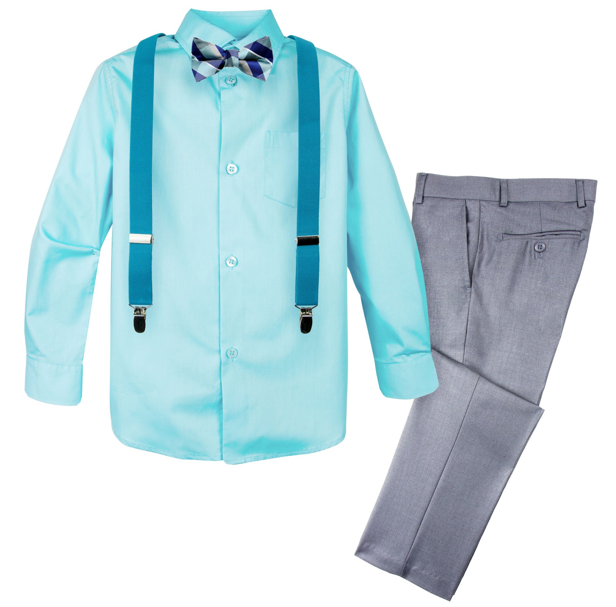 Spring Notion Boys' 4-Piece Patterned Dress up Pants Set