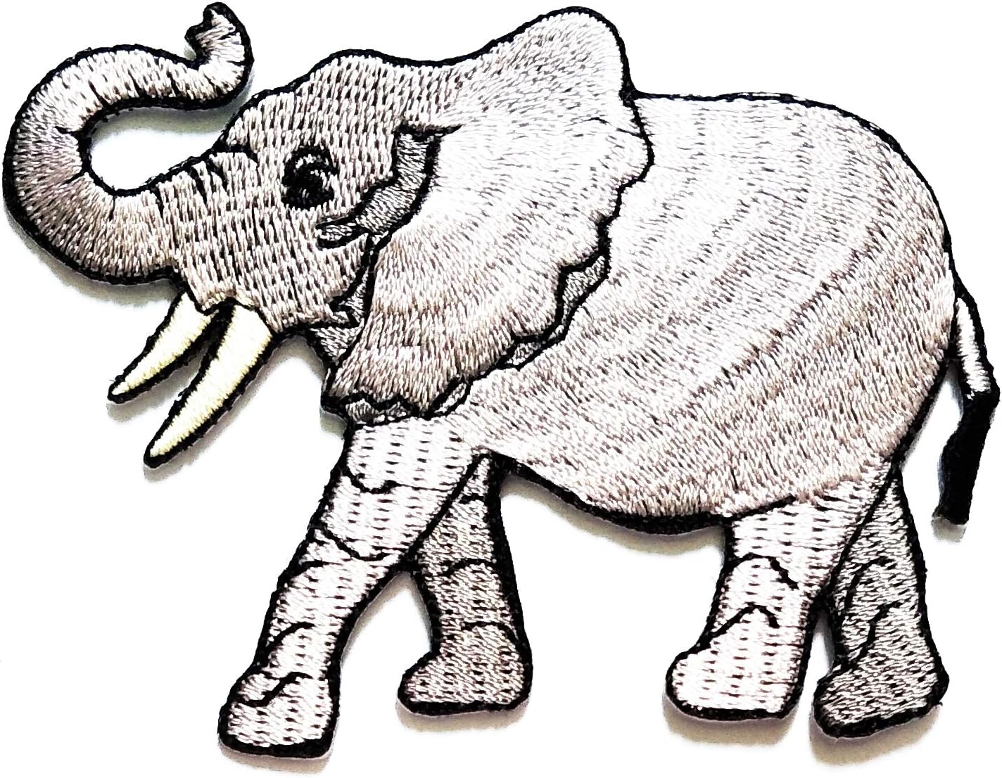 Nipitshop Patches Cute Mammoth Elephant Zoo Safari Animal Cartoon Kids Patch Embroidered Iron On Patch for Clothes Backpacks T-Shirt Jeans Skirt Vests Scarf Hat Bag