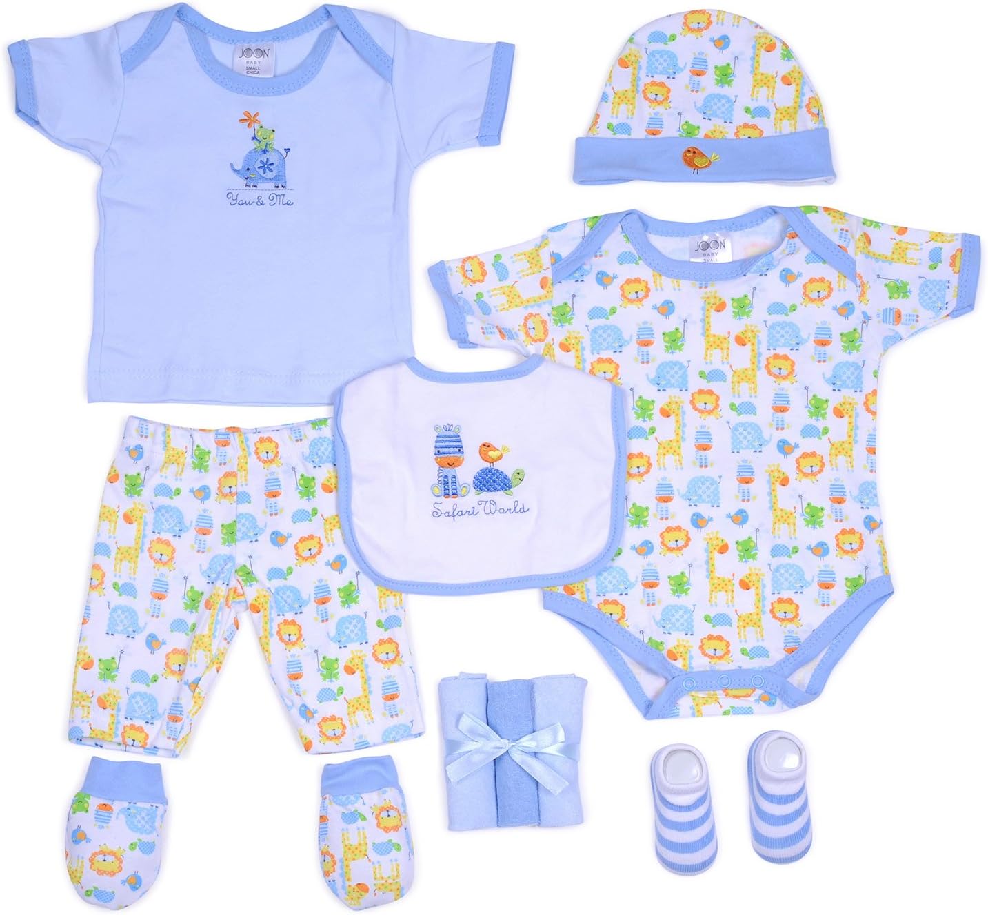 JOON 10-Piece New Born Boys Essentials Gift Set, Blue, 0-6 Month