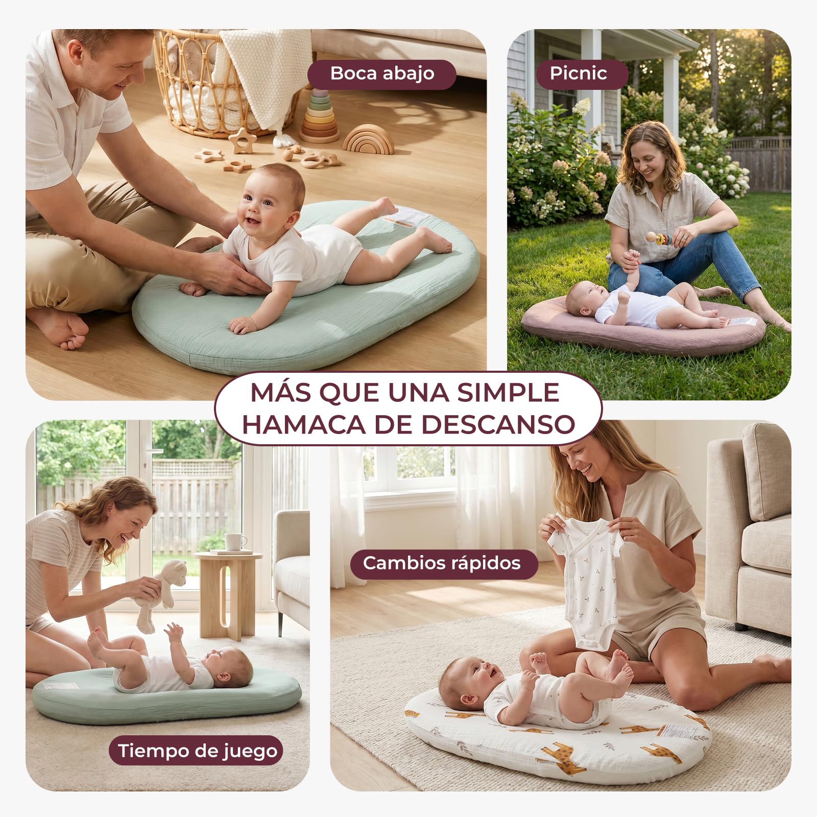 Momcozy Nido Bebé Recien Nacido 72x48 cm, Nido Reductor con Funda de Algodón Desenfundable, Tejido 3D Transpirable, Ligero y Portátil 820 g, Certificación OEKO-TEX