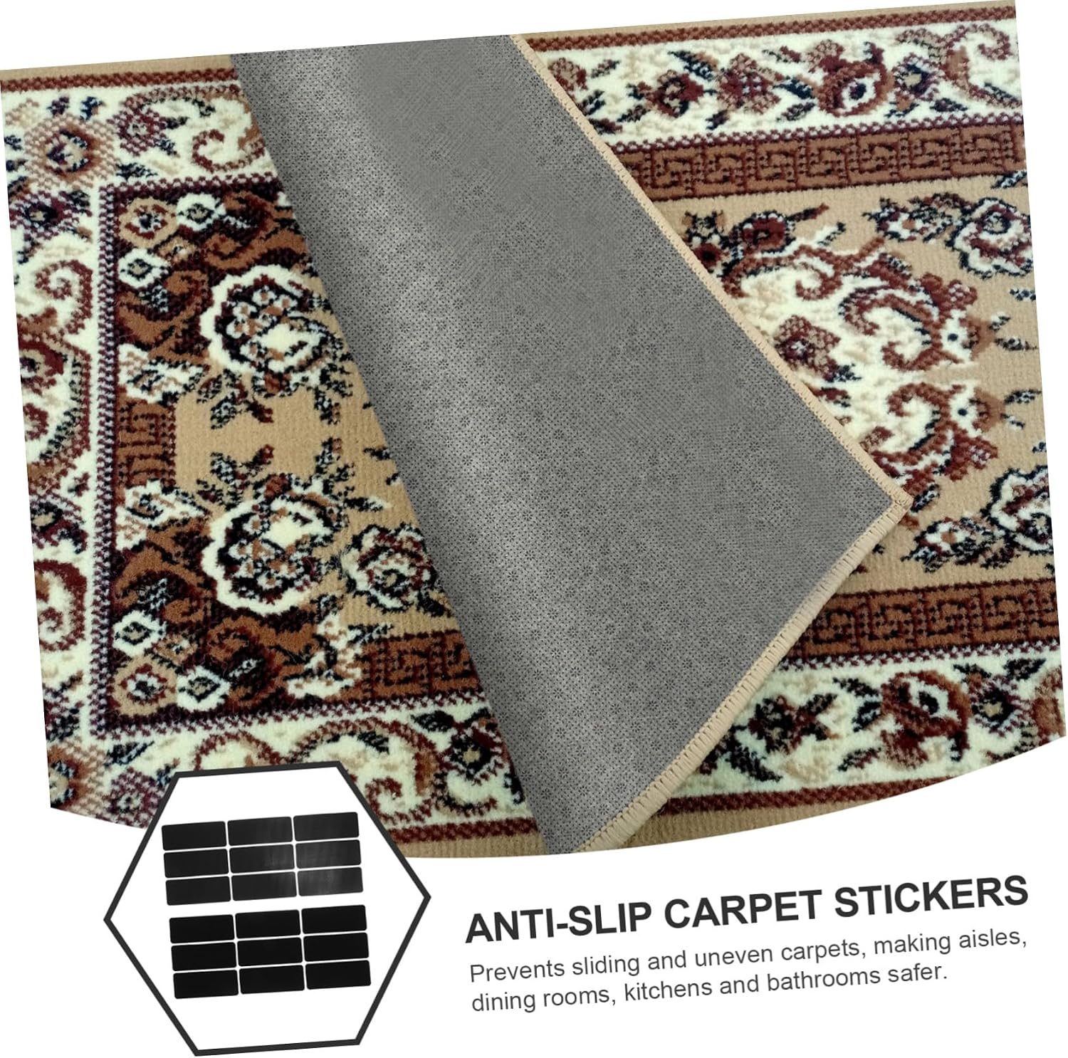 Cabilock 18pairs Car Mat Grippers High-Temperature Resistant Double-Sided Stickers Easy to Install Auto Carpet Fasteners for Secure Floor Mats