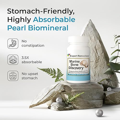 Miniatura 2 de Suplemento de densidad ósea de calcio marino, 3.5 veces perla, calcio absorbible y algas marinas islandesas, con magnesio, vitamina D3 K2 y más,