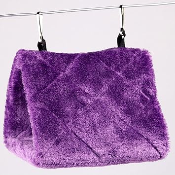 Uheng Pet Bird Nest House Parrot Bed, Plush Happy Hut Hammock Hanging Cave Snuggle for Budgies Parakeet Cockatiels Cockatoo Conure Lovebird Finch, Diamond Doves Cage Toy Tent