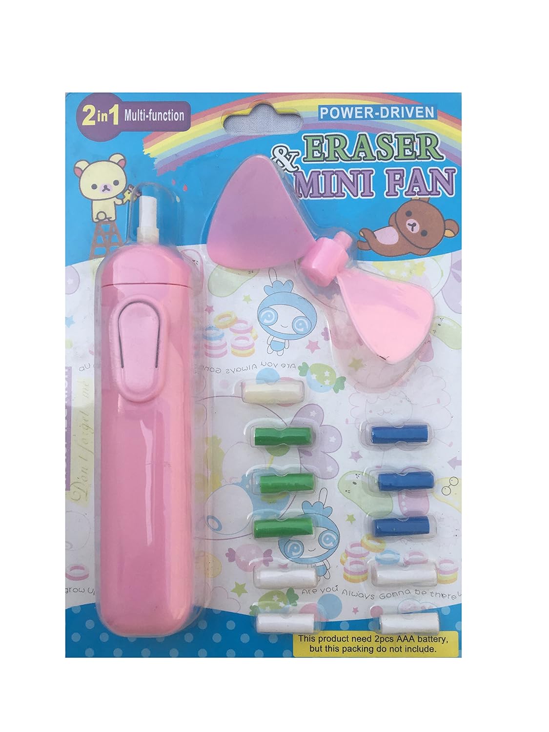 Bee Ess ERASER MINI FAN with 11 REFILL ERASERS Amazon.in Home & Kitchen