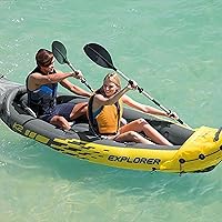Vista 6 de Intex 68307EP Explorer K2 Juego de kayak inflable: incluye remos de aluminio de lujo de 86 pulgadas y bomba de alto rendimiento - PVC superfuerte