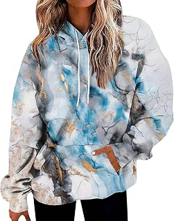 Hoodies for Women Plus Size Fashion Printed Pullover Sweatshirts Long Sleeve Pockets Winter Fall Outfits Y2K Clothes