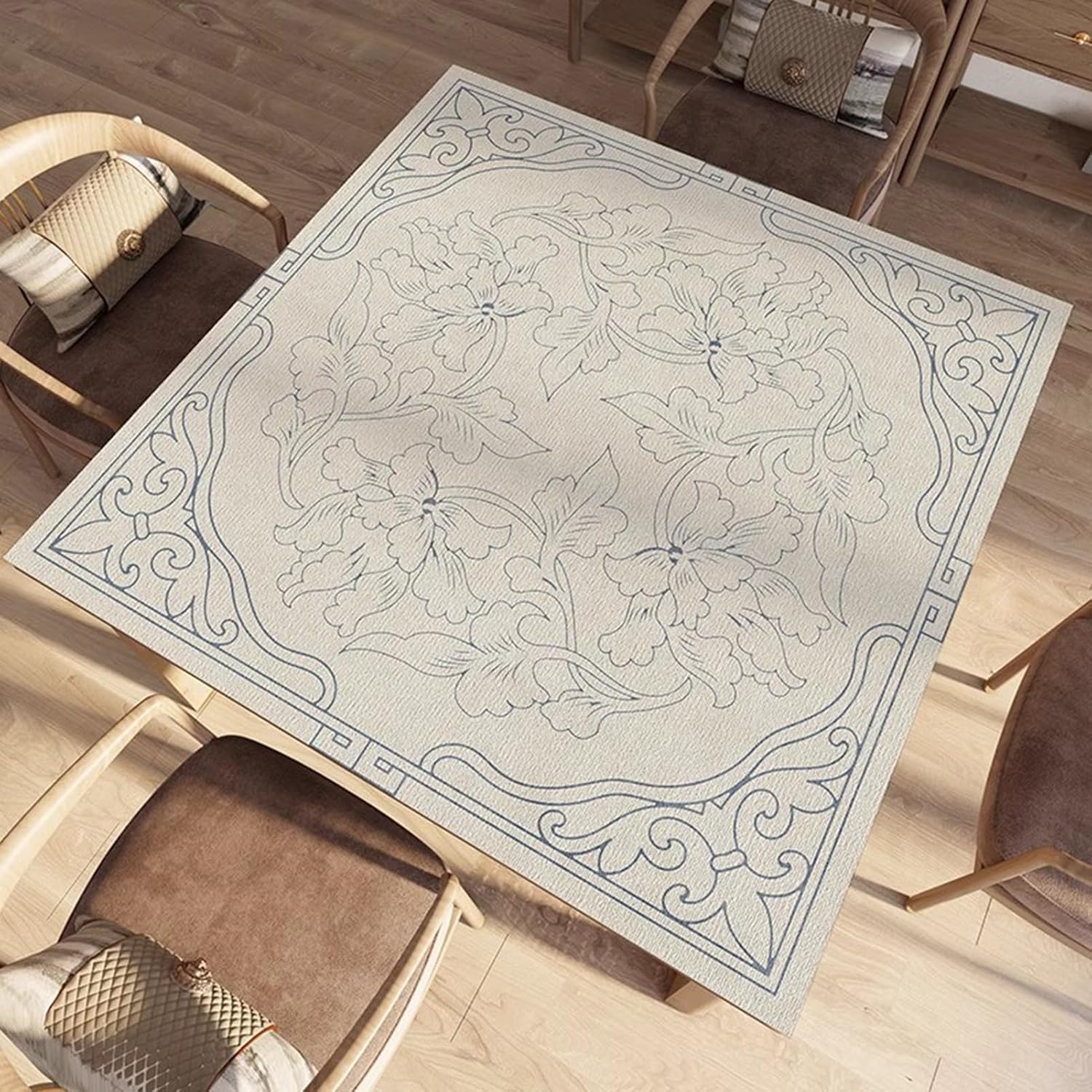 Anti Slip and Noise Reduction Tablecloth, Table Mat for Mahjong Paigow Poker Card Games(80 cm/31.49 in)