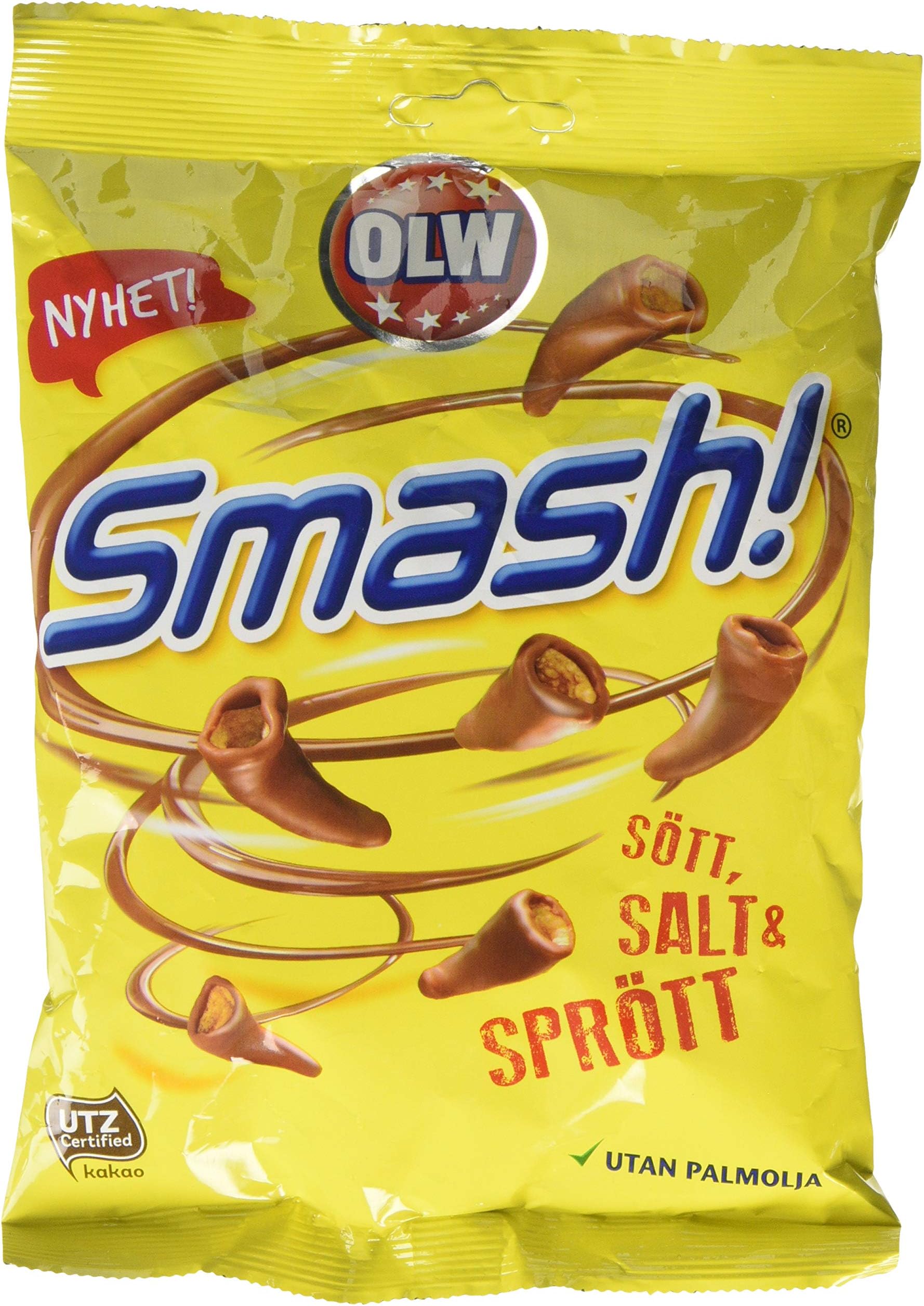 Smash Chocolate Covered Corn Snacks, Salty, Sweet and Crunchy, 100g