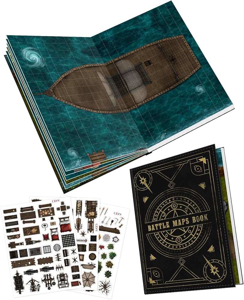 Amazon.com: CZYY DND Battle Map Book – 32 Reusable Dry/Wet Erase