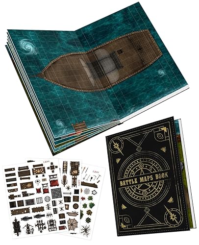 DND Battle Map Book - 32 tappetini riutilizzabili cancellabili a
