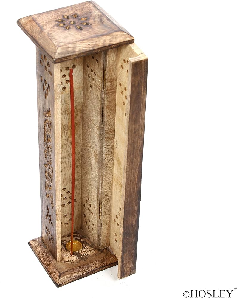Amazon.com: Hosley Hand-Carved Wooden Incense Stick Holder Tower