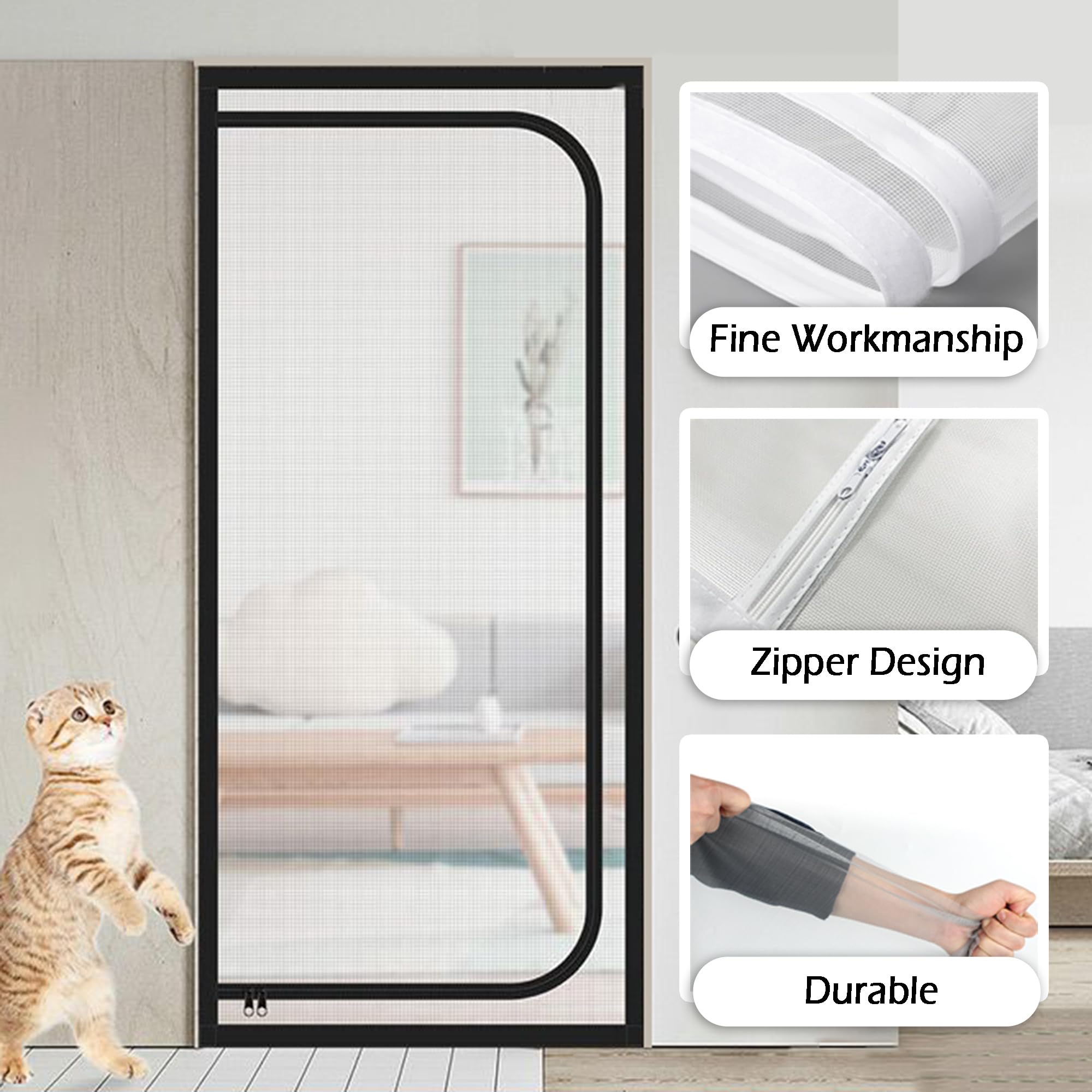 Zanzariera per animali domestici di dimensioni personalizzate, protezione dagli insetti e dagli insetti, resistente ai graffi e ai graffi, per evitare che gli animali domestici escano (larghezza x