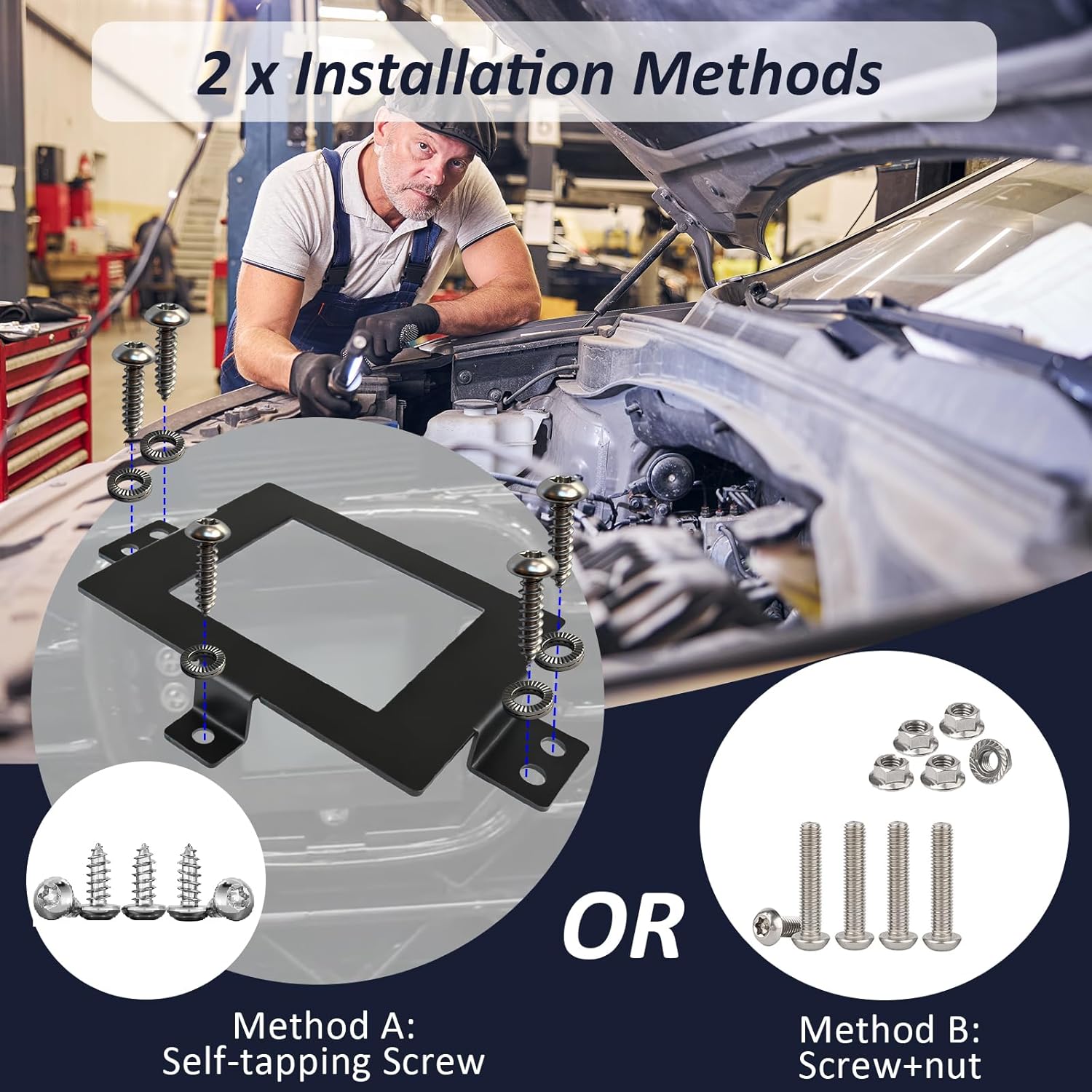 Radar Sensor Protector Cover Compatible with Honda Pilot 2023-2025 All Models, Featuring Front Radar Sensor Anti-Theft Steel Cover with 2 Mounting Options Security Screws Kit​ for Pilot Accessory