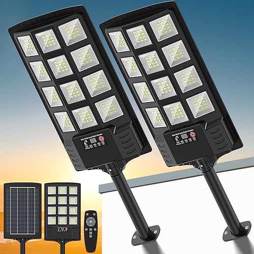 Farolas solares impermeables para exteriores, gran angular de 320, luces de inundación solares para exteriores, 50000 lúmenes, luces LED solares de