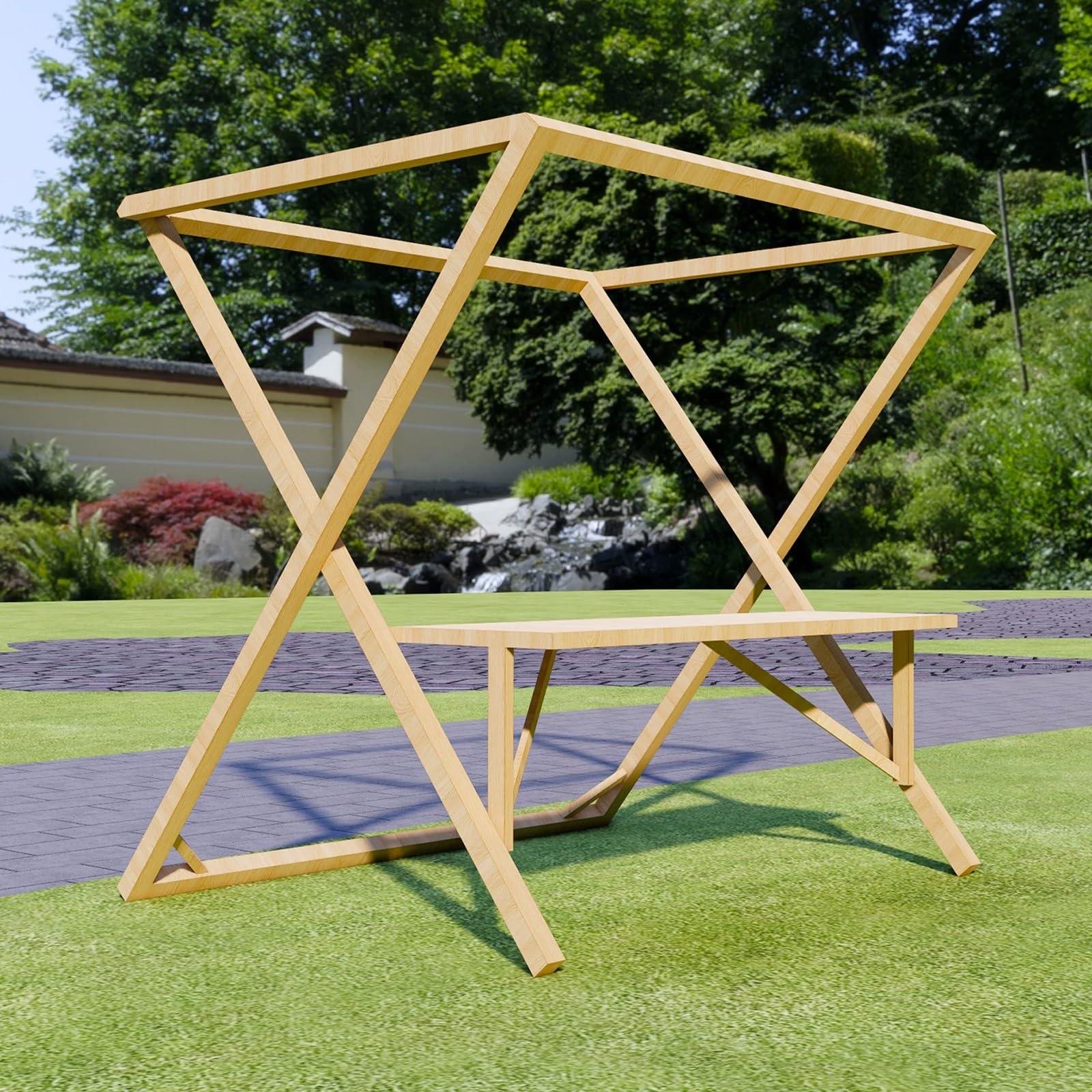Stand da Esterno per venditori ambulanti, con Struttura in Legno massello Rinforzato, capacità di carico 200 kg, tettoia Impermeabile, Carrello Portatile per mercati agricoli, Vendita ambula
