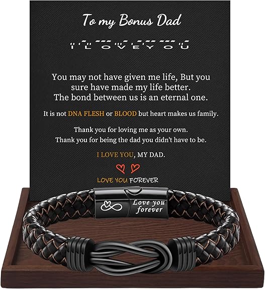 I Love You Gifts for Him Leather Bracelet for Men Knot Infinity Bracelets Valentines Day Gift for Husband Boyfriend Dad Son Grandson Anniversary Birthday Jewelry Graduation Gifts for Him 2024