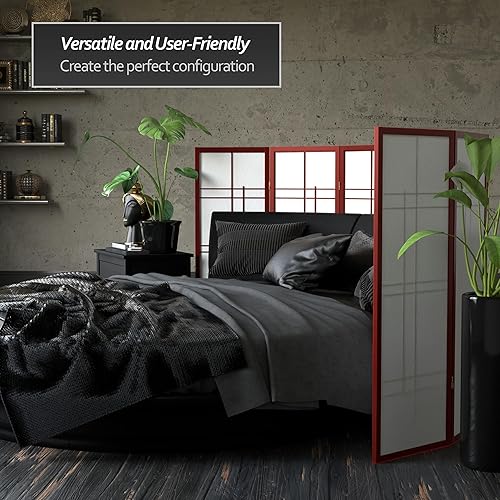 Miniatura 3 de Pantalla corta Eudes Shoji de 4 pies - Palisandro - 6 paneles