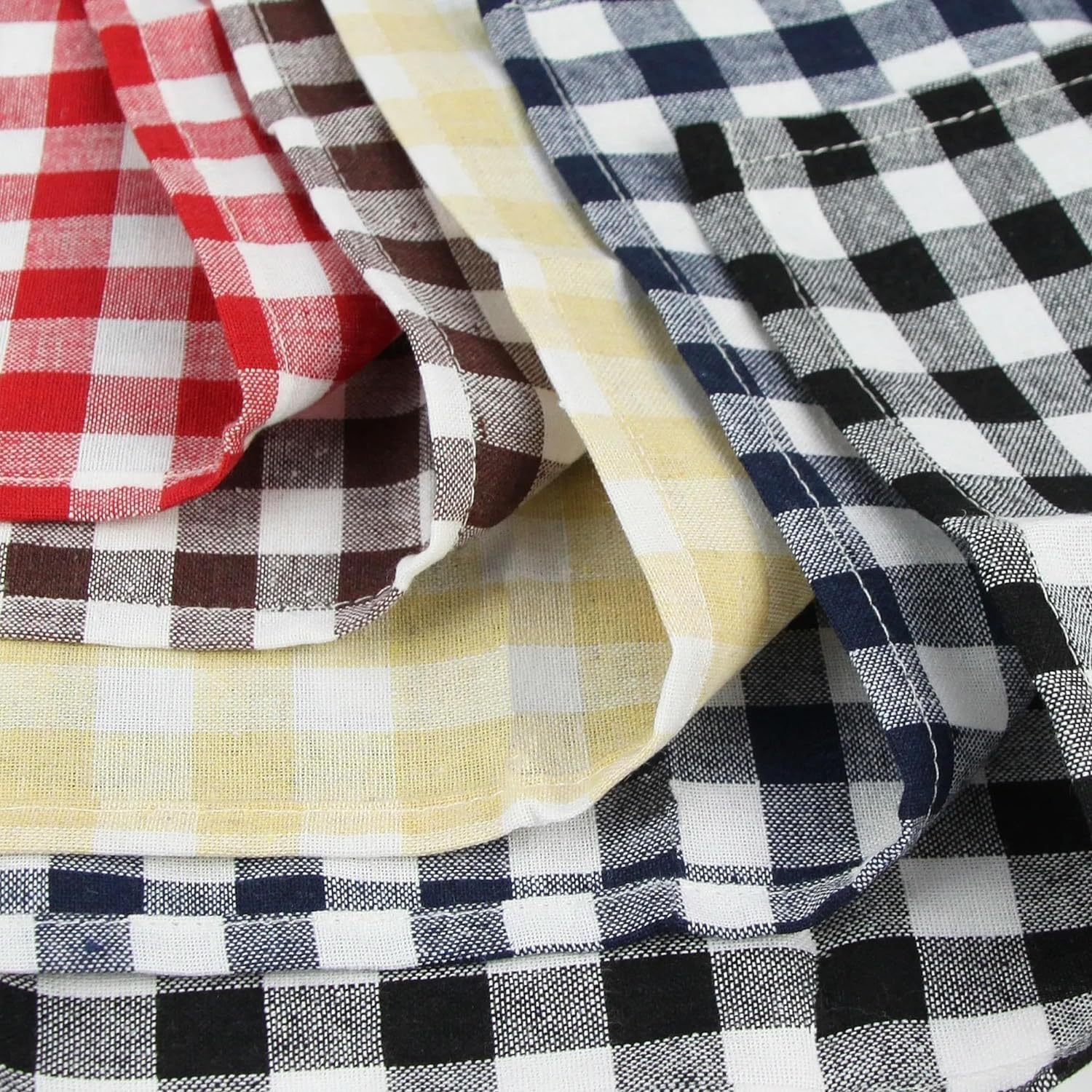 Tovagliolo di stoffa di cotone, 10/20 pezzi 45 * 45 cm 18 * 18 pollici Tovaglioli di stoffa scozzese di bufalo blu caffè for banchetti di Natale Tavolo da cucina Tovagliolo Mat Strofinacci (Color : B,