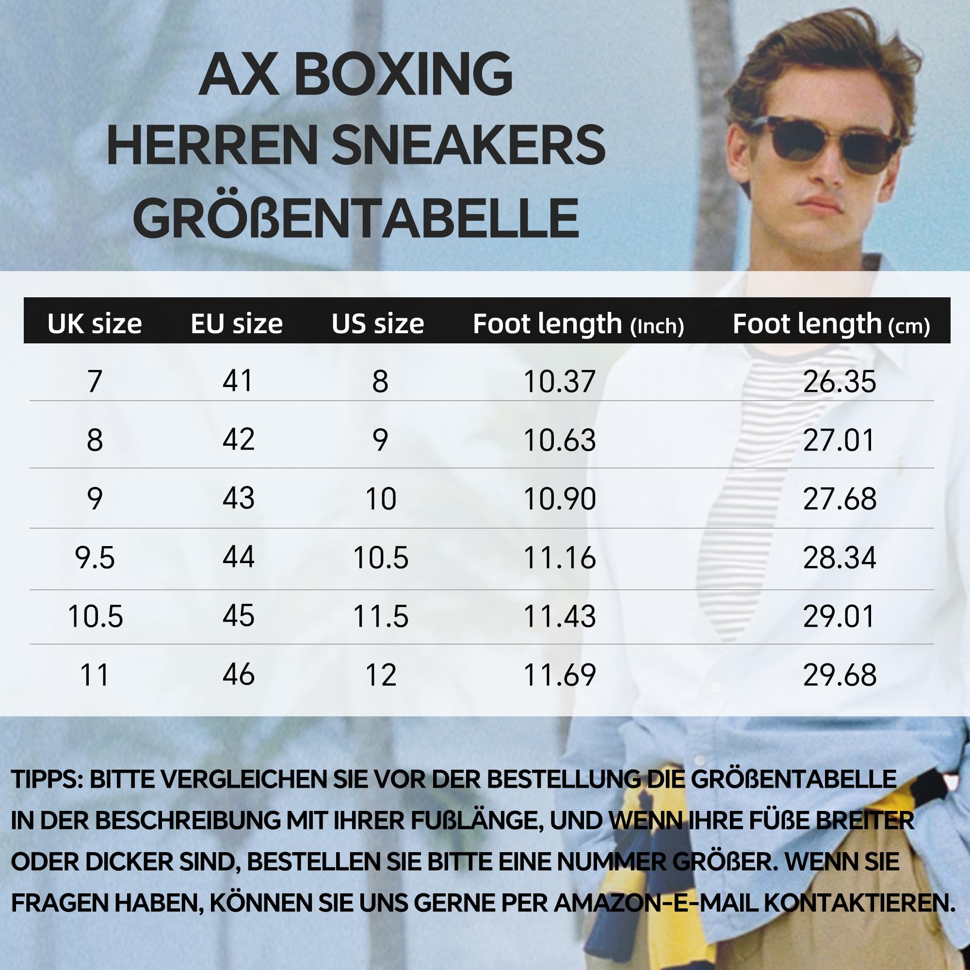 AX BOXING Zapatillas Hombre Casual Ligera Zapatos Deporte Transpirable Sneakers Tennis Caminar Trainers Running Tamaño 40-46 EU