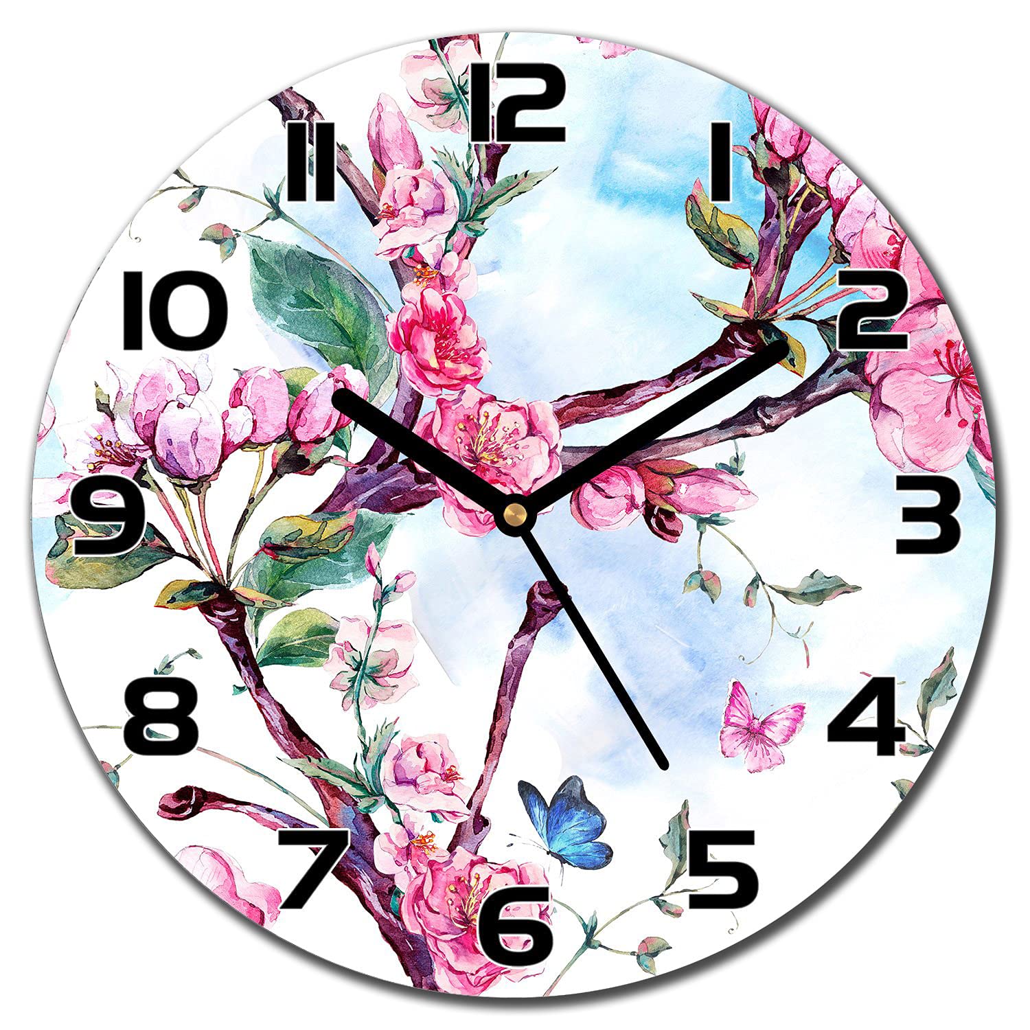 Horloge murale silencieuse en verre pour décorer un salon sans nuisances sonores