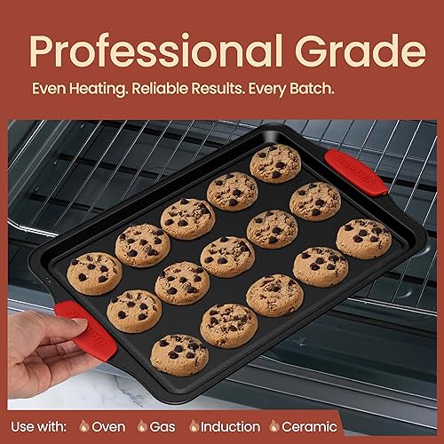 Miniatura 3 de Bakken - Juego de utensilios para hornear de 6 piezas para horno de cocina revestimiento negro antiadherente de lujo en el interior y exterior acero