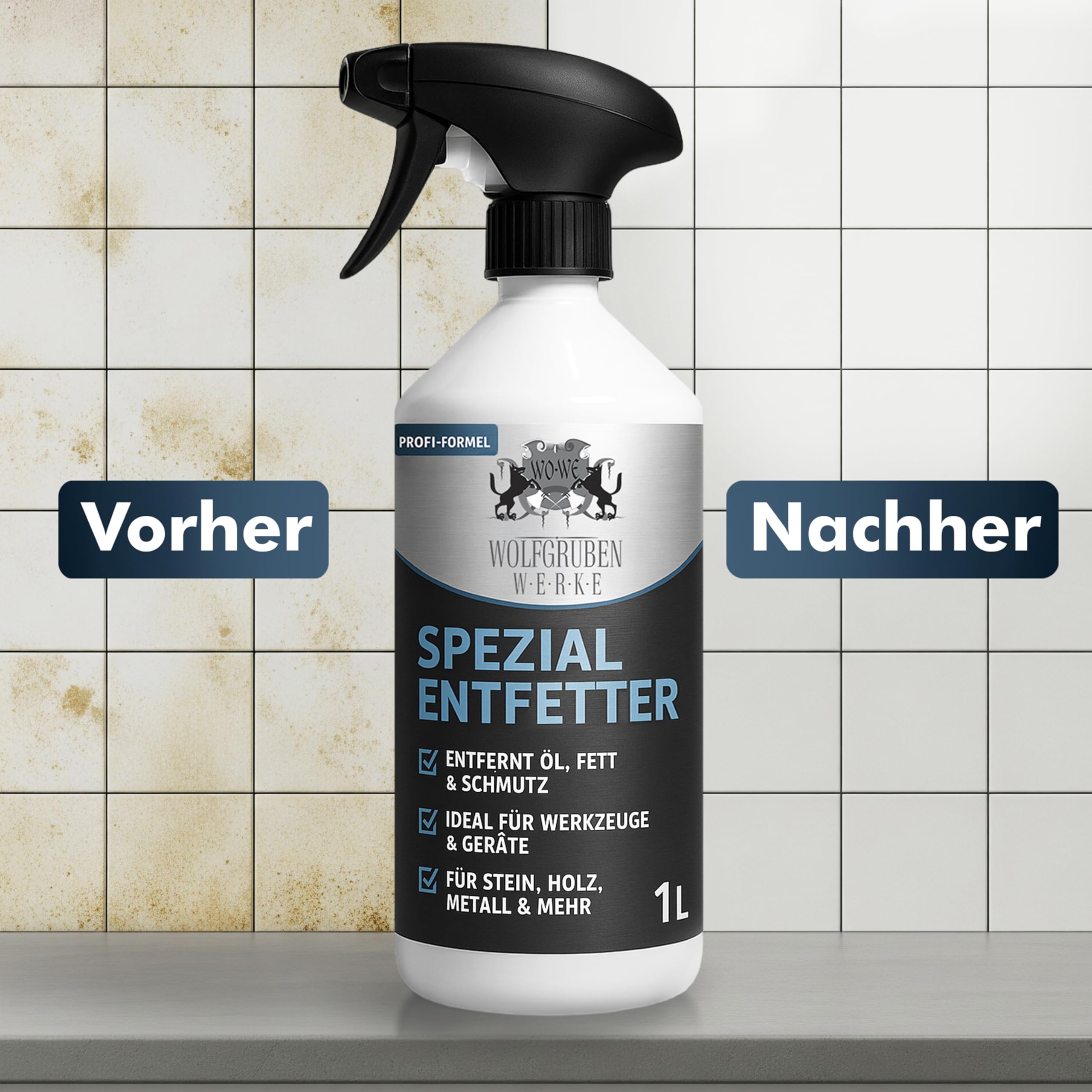 WO-WE Spezial Entfetter – Küchenreiniger & Fettlöser für Küche, Fliesen, Grill, Küchenfronten – 5L