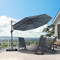 Vista 18 de PURPLE LEAF Sombrilla de Patio de 8 Pies para Exteriores Sombrilla Cantilever Cuadrada de Aluminio Sombrilla Offset con Rotación de 360 Grados