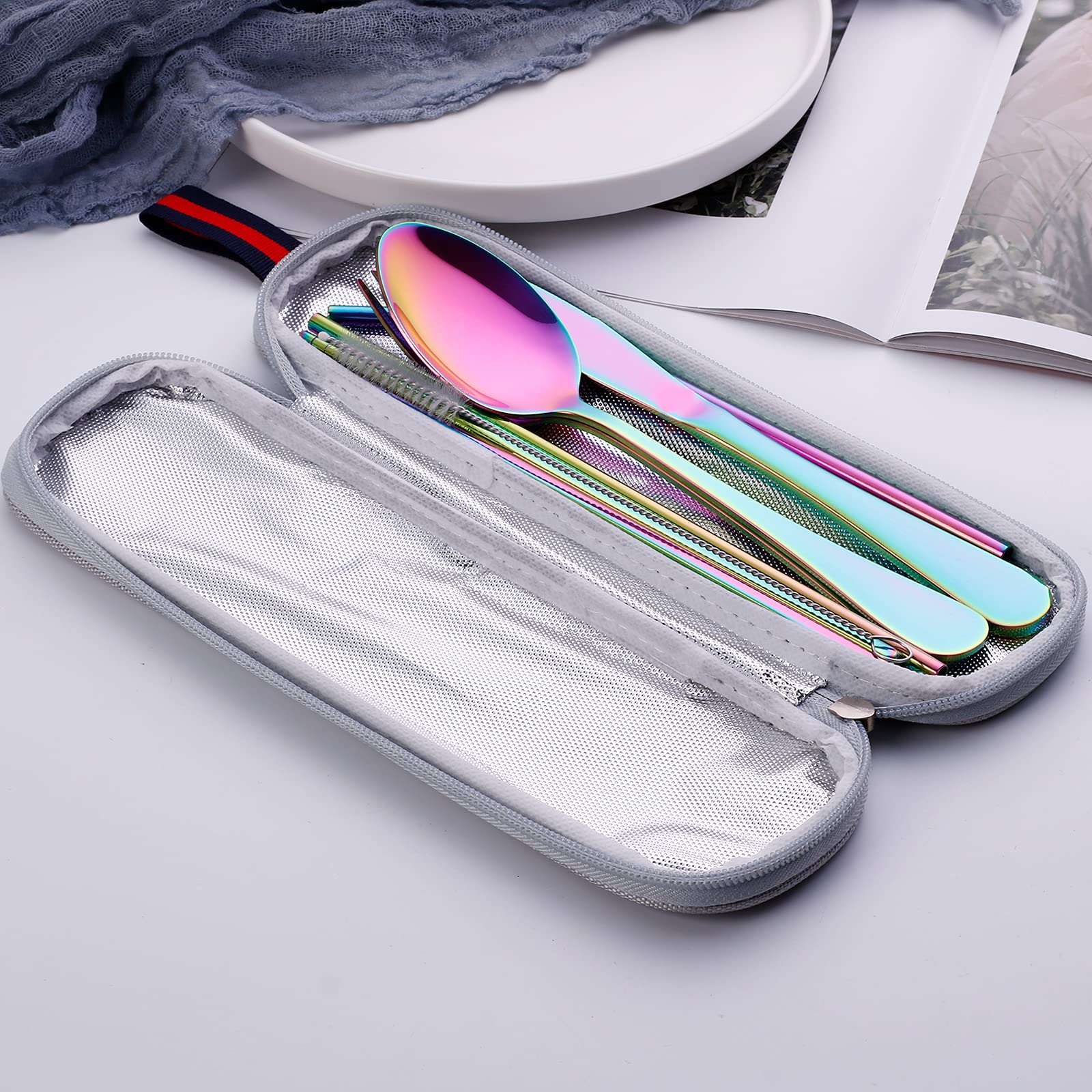 Camping Edelstahl-Besteck-Set (Regenbogen)