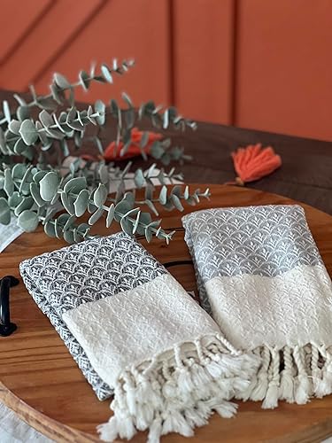 Vista 7 de Toallas de mano turcas, toalla de cocina, toalla de baño decorativa para té, paño de mano, cara, pelo, toallas de mano negras, toallas de mano