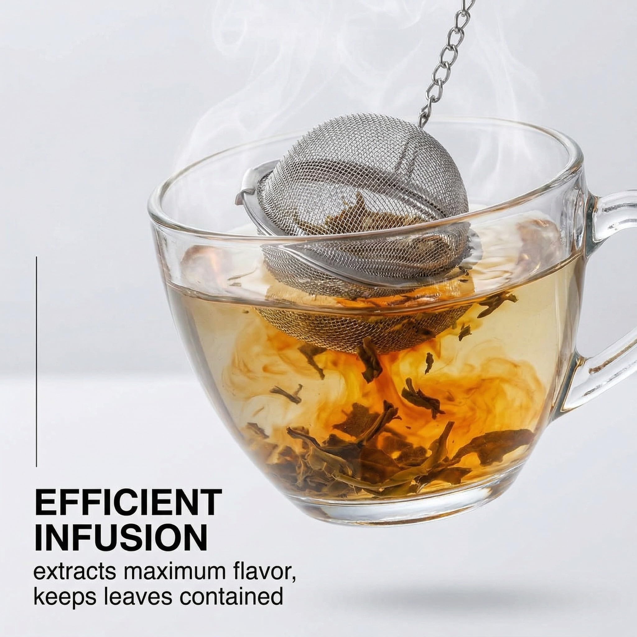 3 Piezas filtro te, Infusor de bola de té, Bolas de té de acero inoxidable 4,5 cm, Reutilizable y fácil de limpiar, Ideal para teteras, tazas y tazas