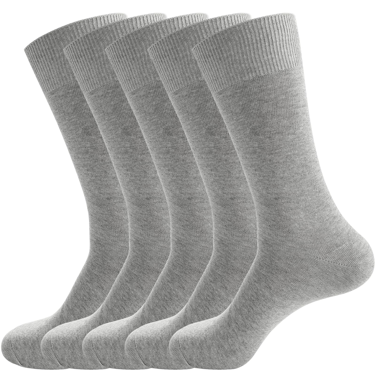 Men's Dress Socks 5 Pairs Mens Cotton Calf Business Formal Socks Soft Breathable Athletic Long Crew Casual Socks
