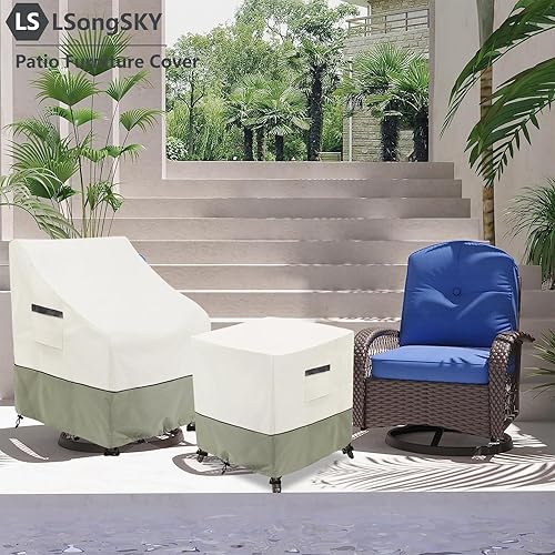 Miniatura 6 de LSongSKY Funda de mimbre para mesa auxiliar de patio, impermeable, cuadrada, pequeña, adecuada para mesa auxiliar de mimbre de 3 piezas, juego de