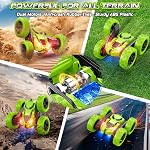 Télécommande pour les enfants - RC Voitures stupides 4WD Conduite à double bord 360° Flips Rotation, hors route Remote Voiture Garçons Jouets pour enfants Panier de Pâques Stuffers Cadeaux d'anniversaire - vert