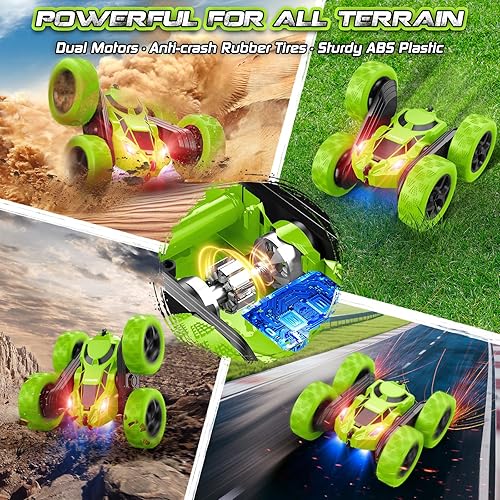 Miniatura 7 de Coche de control remoto  Juguetes de coche RC para niños  4WD 2.4Ghz doble cara giratoria 360 RC Cars, regalos de cumpleaños para niños de 6, 7,