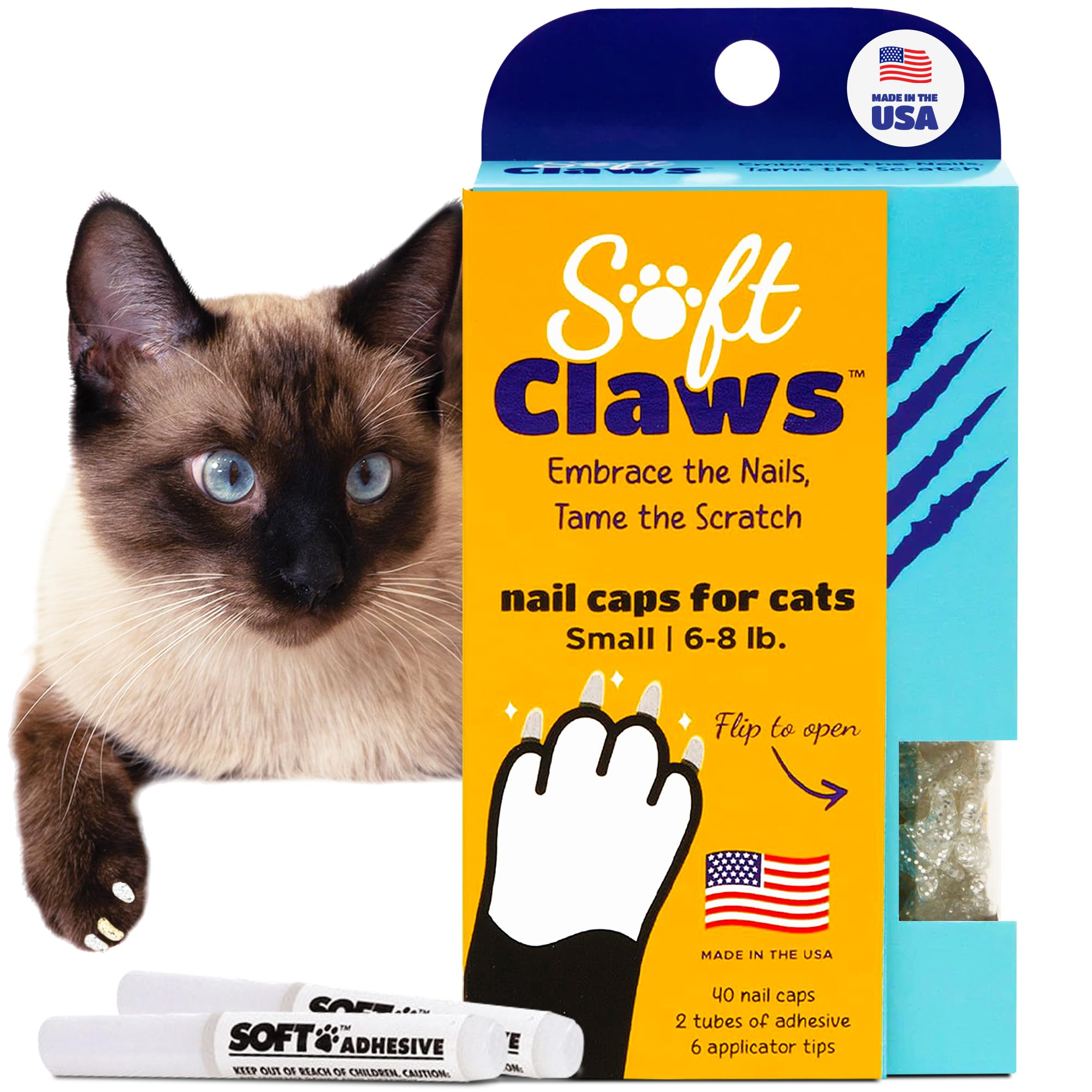 Kit Cappucci per Unghie SoftClaws Sparkle per i gatti adulti Argento - SMALL