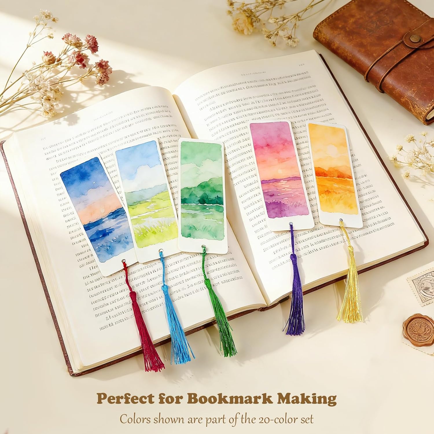 160 Pack Bulk Bookmark Tassels, 5 Inch Soft Silky Tassels with Loops, 20 Colors for Bookmarks, DIY Crafts & Keychain Making, Multi-Color Tassel Set
