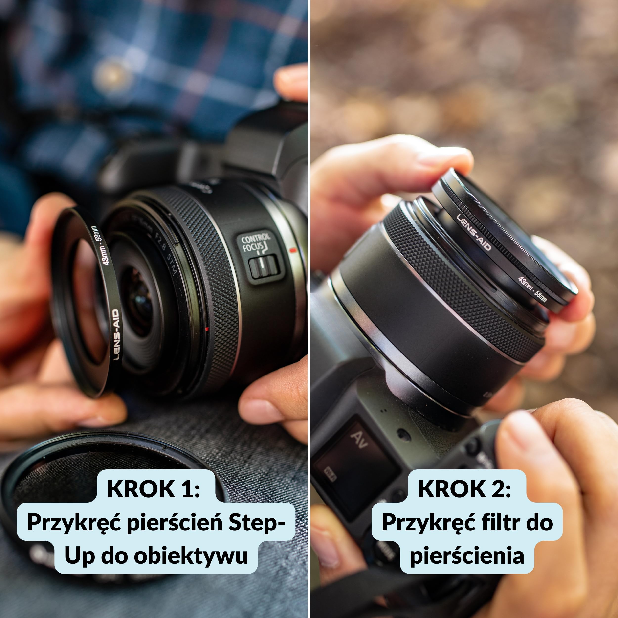 Lens-Aid Step Up Ring 62-77 mm do obiektywu aparatu: adapter filtra z metalu do ND, UV, filtra polaryzacyjnego itp. - Pierścień adaptera kompatybilny z Sony Canon Nikon Fujifilm Olympus Pentax Leica