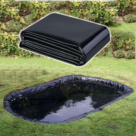 Image Heavy Duty Rubber Pond Liner, Flexible Pond Skins, Fish Pond Liners Black, Reinforced Impermeable Film for Koi Ponds, Waterfall, Stream, Fountains and Water Gardens, 0.2mm 3x6m 4x8m 10x15m ( Size : 12